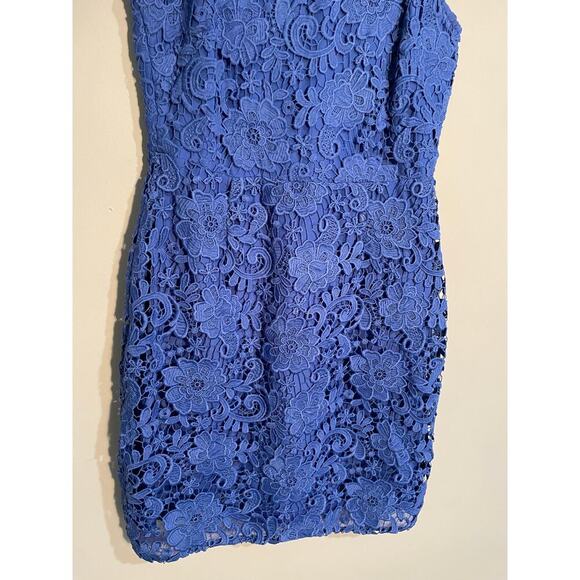 J. Crew Blue Crochet‎ Lace Sleeveless Sheath Dress Size 4 - Picture 3 of 9